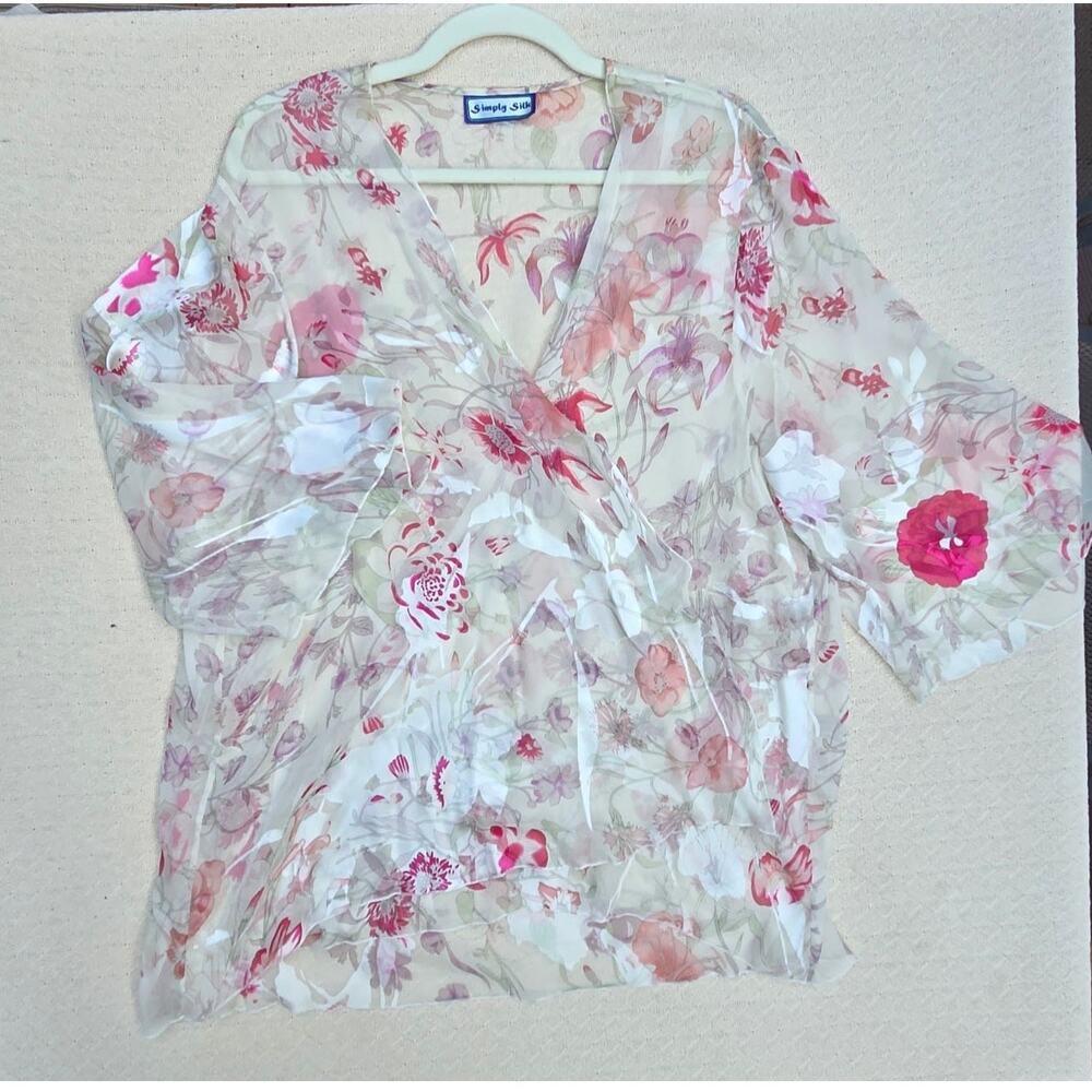 sheer floral chiffon kimono cardigan 🌸